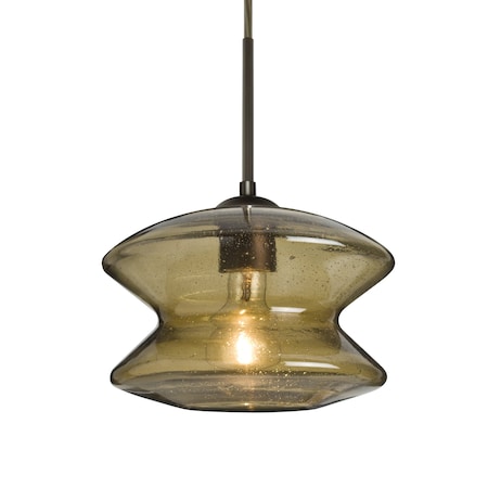 Besa Lighting Zen Cord Pendant, Latte Bubble, Bronze Finish, 1x60W Incandescent 1JT-ZENLT-BR
